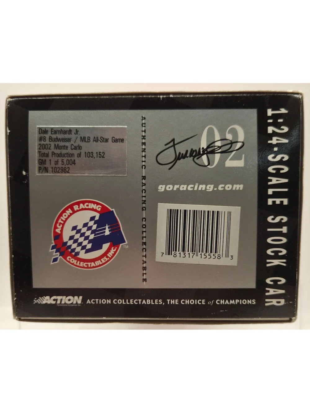 Dale Earnhardt Jr#8 Budweiser 2002 MLB All-Star Game 1:24 Action Diecast Vintage